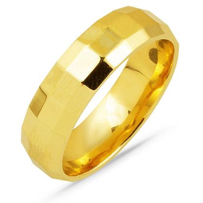 14K Yellow Gold Honeycomb Men's Wedding Band (3.1 g)