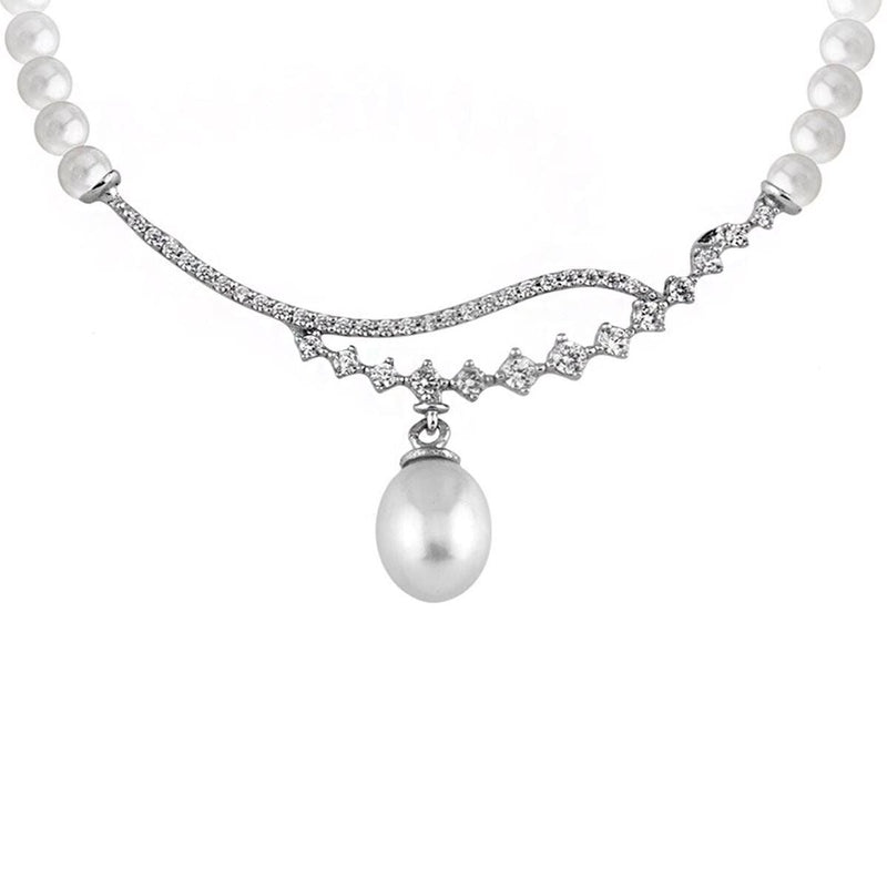 14K White Gold Pietra Bridal Pearl Set