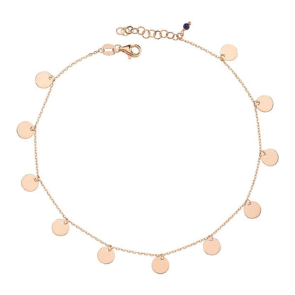 14K Rose Gold Plate Anklet