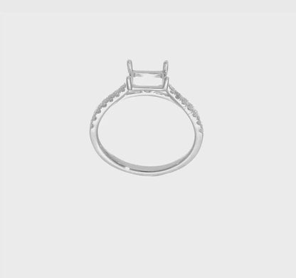 0.50ct. CZ Solid Real 14k White Gold Emerald Solitaire Engagement Ring-RM1964E-050-W