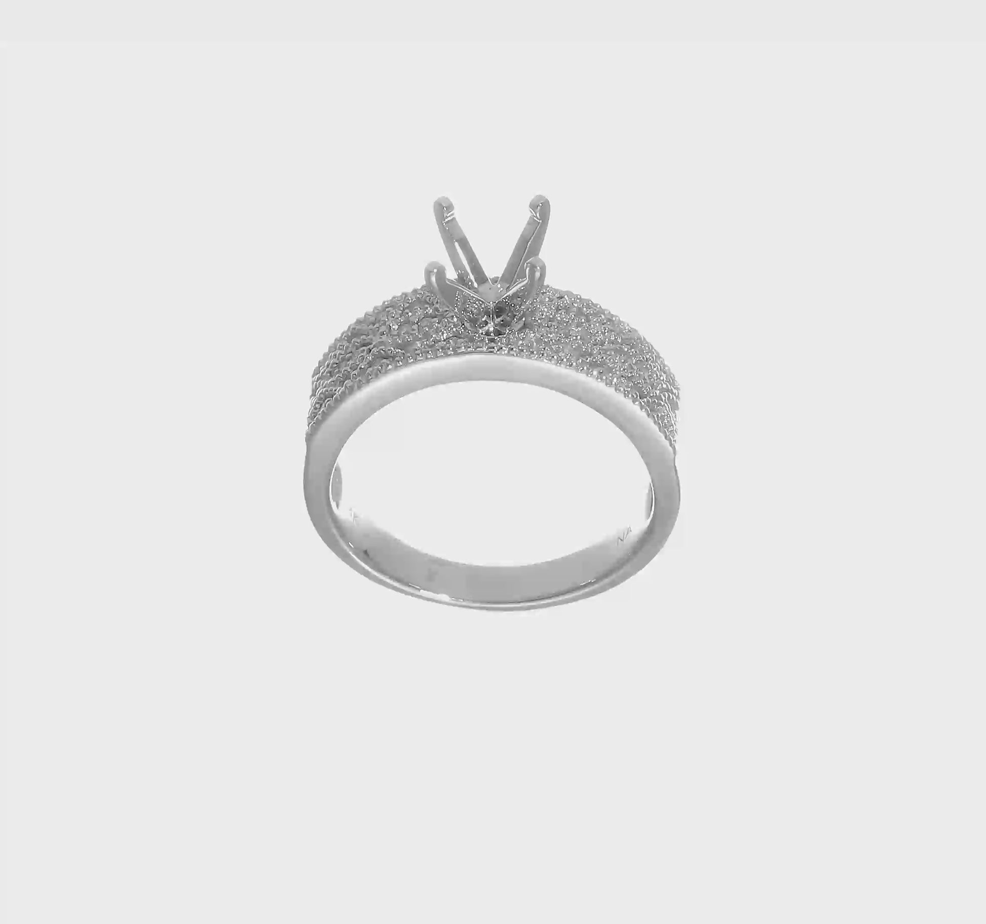 0.10ct. CZ Solid Real 14K White Gold Peg Set Engagement Ring-RM2858E-010-W