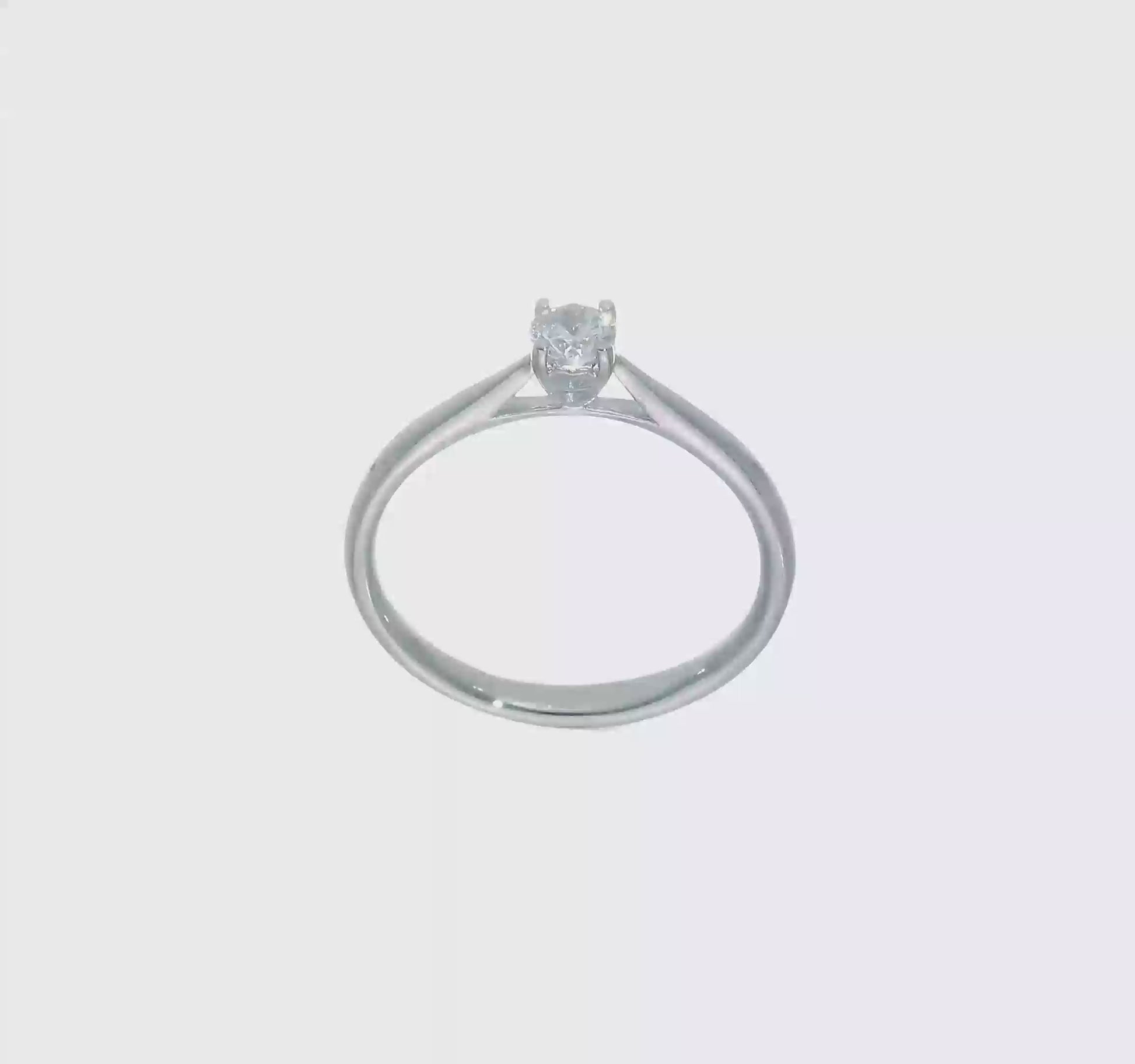 0.25ct. CZ Solid Real 14k White Gold Solitaire Engagement Ring-RM1937E-025-W