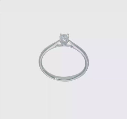 0.25ct. CZ Solid Real 14k White Gold Solitaire Engagement Ring-RM1937E-025-W