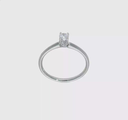 0.25ct. CZ Solid Real 14k White Gold Solitaire Engagement Ring-rm1933e-025-w