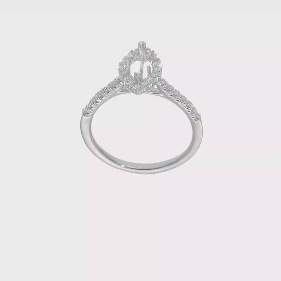 14kw Marquise Halo Simulated Diamond Engagement Ring-RM2063E-050-WAA