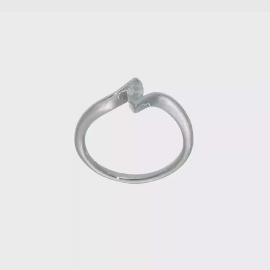 0.25ct. CZ Solid Real 14k White Gold Marquise Bezel Solitaire Engagement Ring-RM1966E-025-W