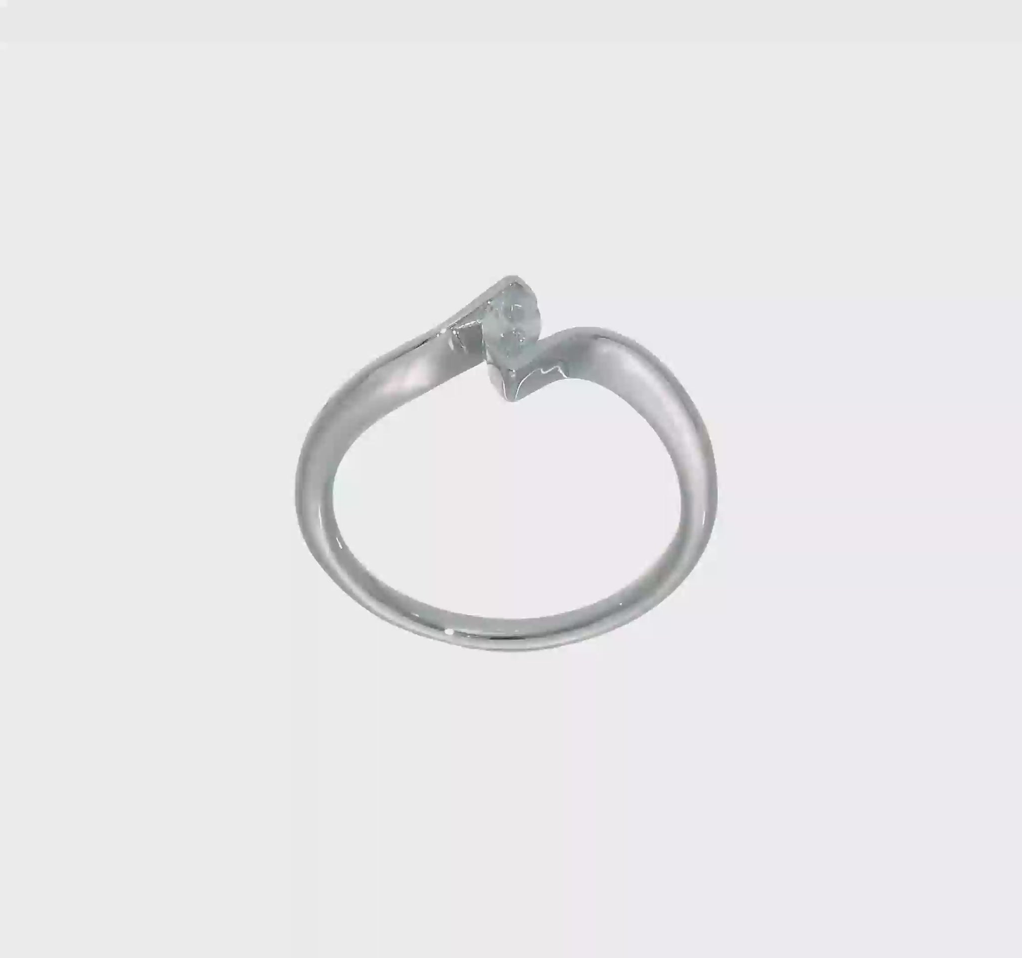 0.25ct. CZ Solid Real 14k White Gold Marquise Bezel Solitaire Engagement Ring-RM1966E-025-W