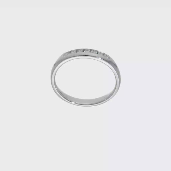 14K White Gold 7-Stone Real Diamond Channel Band-RM3303B-020-WAA