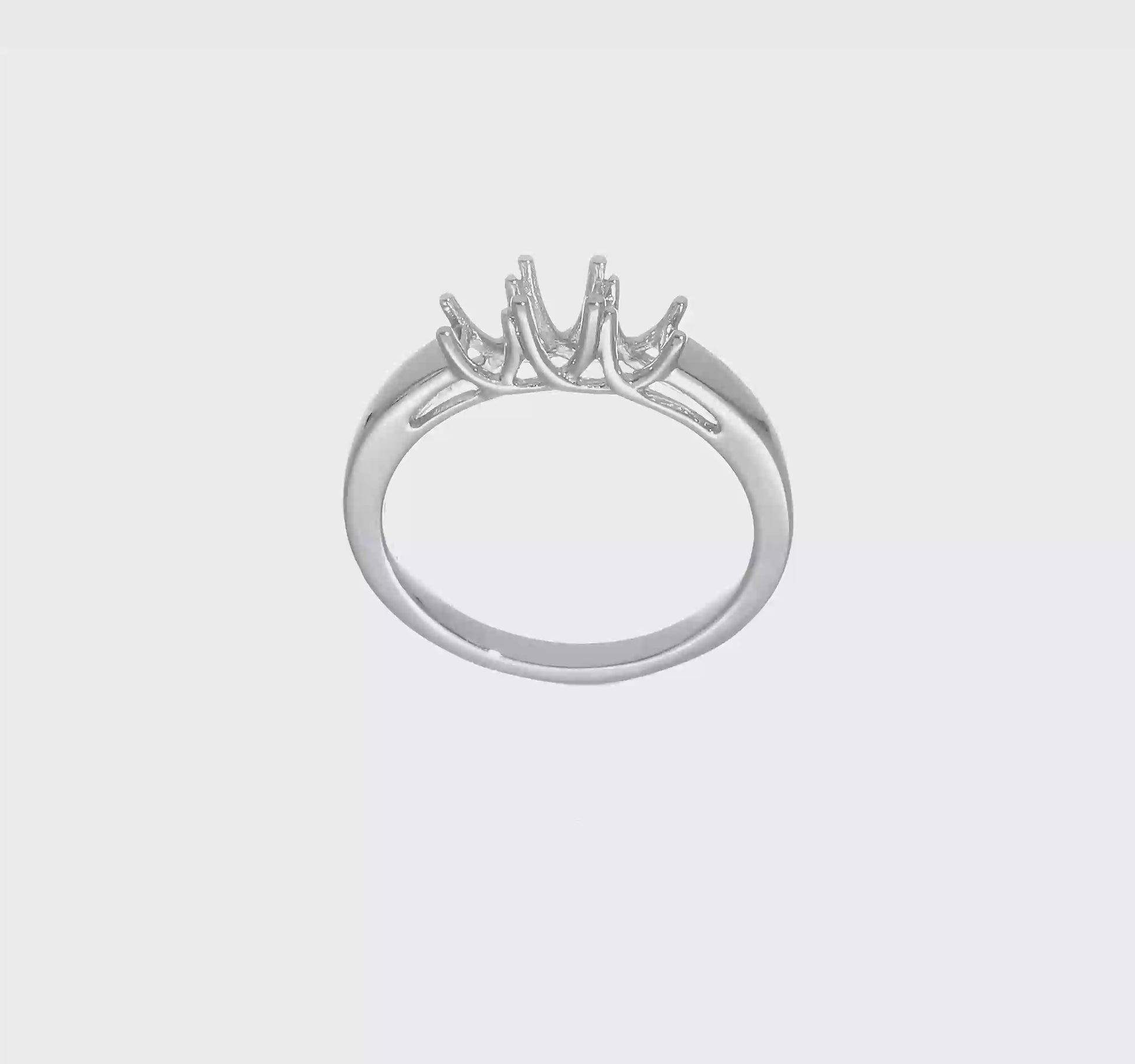 0.20ct. CZ Solid Real 14K White Gold 3-Stone Engagement Ring-RM3006E-020-W