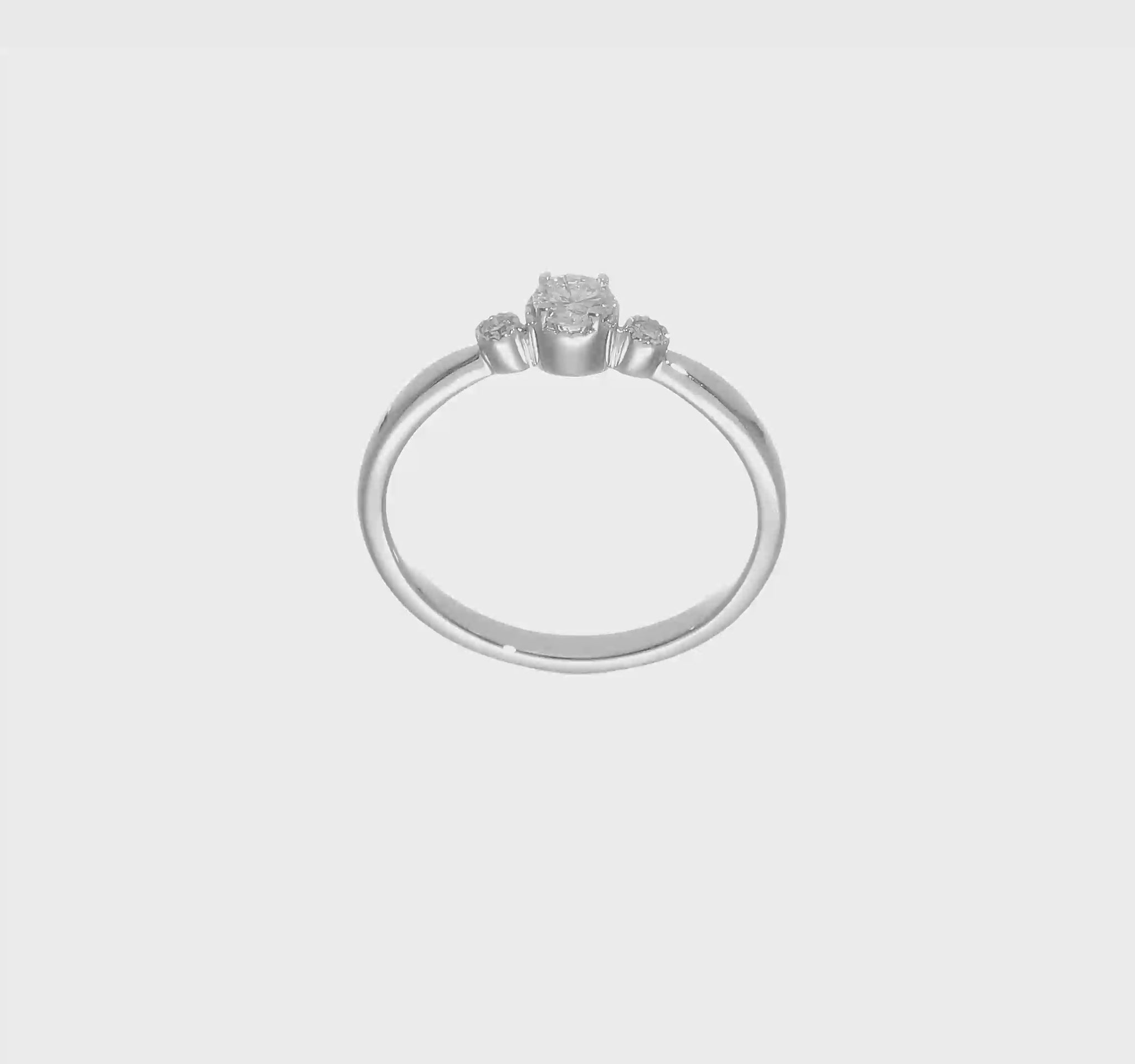 0.25ct. CZ Solid Real 14k White Polish Petite Beaded Edge Round Complete Dia Ring-rm7784e-025-waa