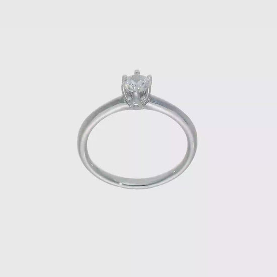 0.33ct. CZ Solid Real 14k White Gold Solitaire Engagement Ring-RM1935E-033-W