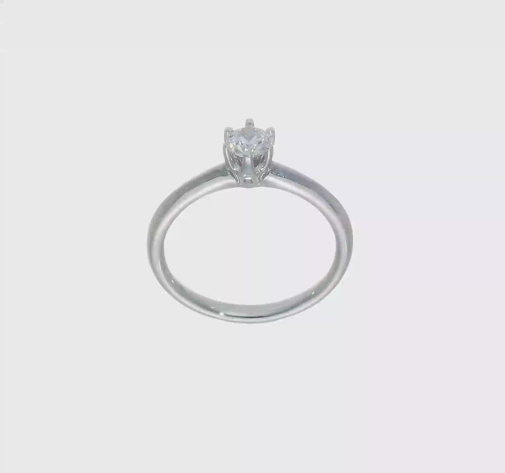 0.33ct. CZ Solid Real 14k White Gold Solitaire Engagement Ring-RM1935E-033-W
