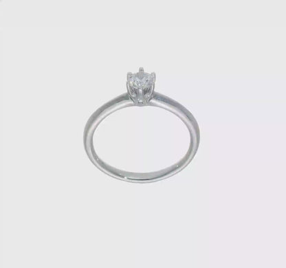 0.33ct. CZ Solid Real 14k White Gold Solitaire Engagement Ring-RM1935E-033-W