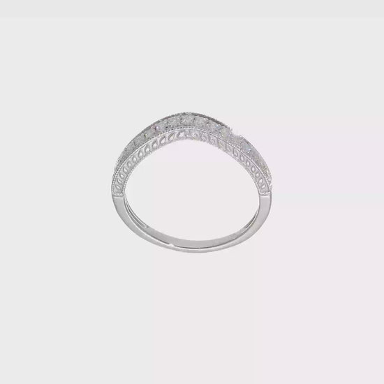 0.25ct. CZ Solid Real 14k White Polish Matching Wedding Wedding Band Ring-RM7900B-025-WAA