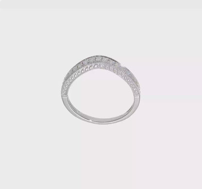 0.25ct. CZ Solid Real 14k White Polish Matching Wedding Wedding Band Ring-RM7900B-025-WAA