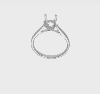 0.25ct. CZ Solid Real 14k White Gold Round Solitaire Engagement Ring Engagement Polished-rm1930e-025-w