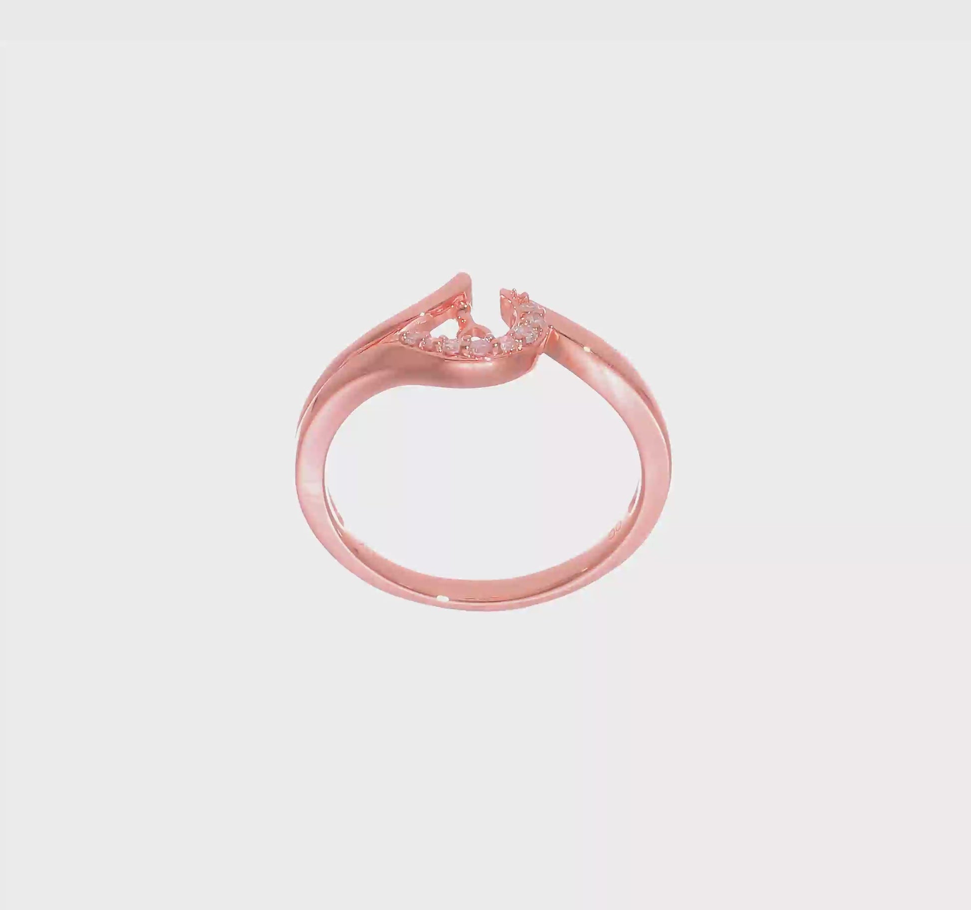 14k Rose Gold Peg Set Simulated Diamond By Pass Engagement Ring-RM2504E-006-RAA