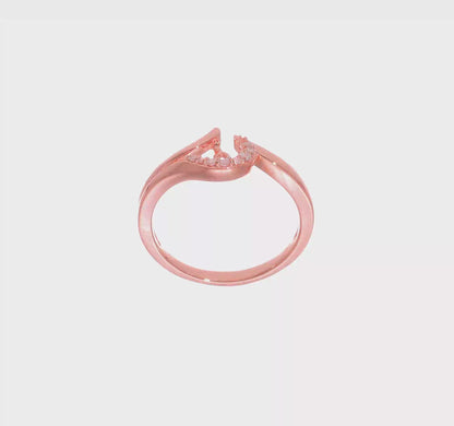 14k Rose Gold Peg Set Simulated Diamond By Pass Engagement Ring-RM2504E-006-RAA