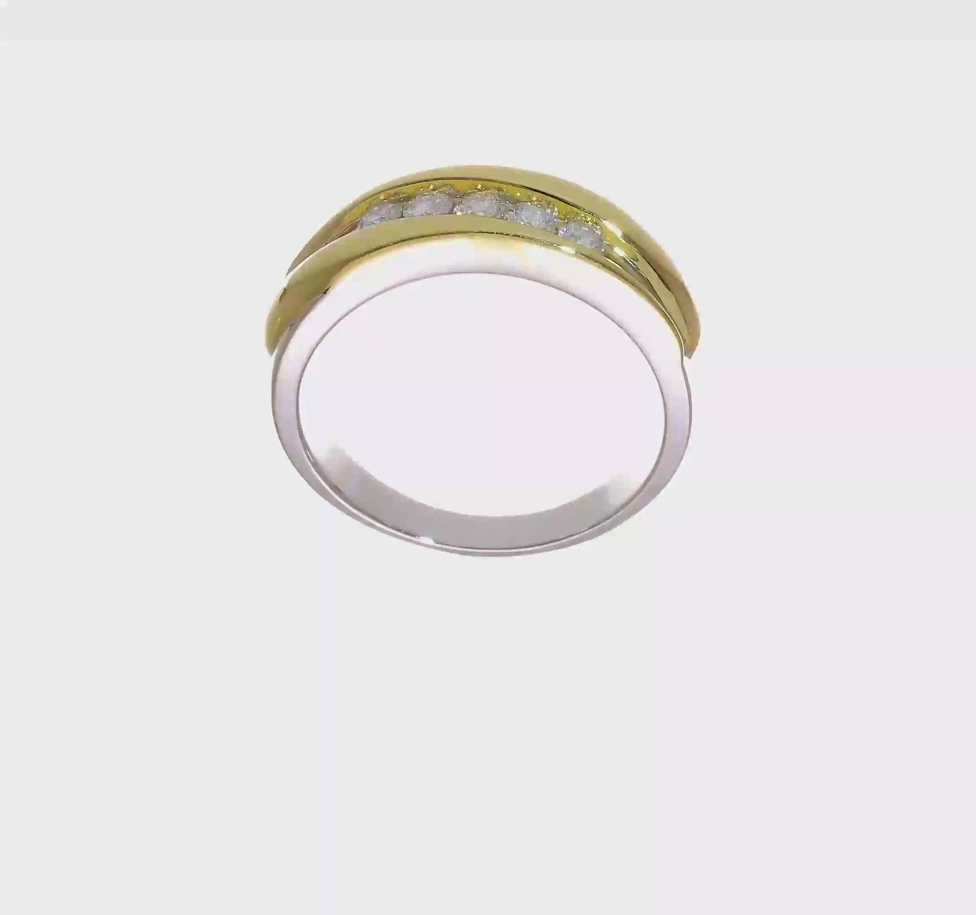 0.40ct. CZ Solid Real 14k Two-tone Men's Wedding Band Ring-RM3486B-040-YW