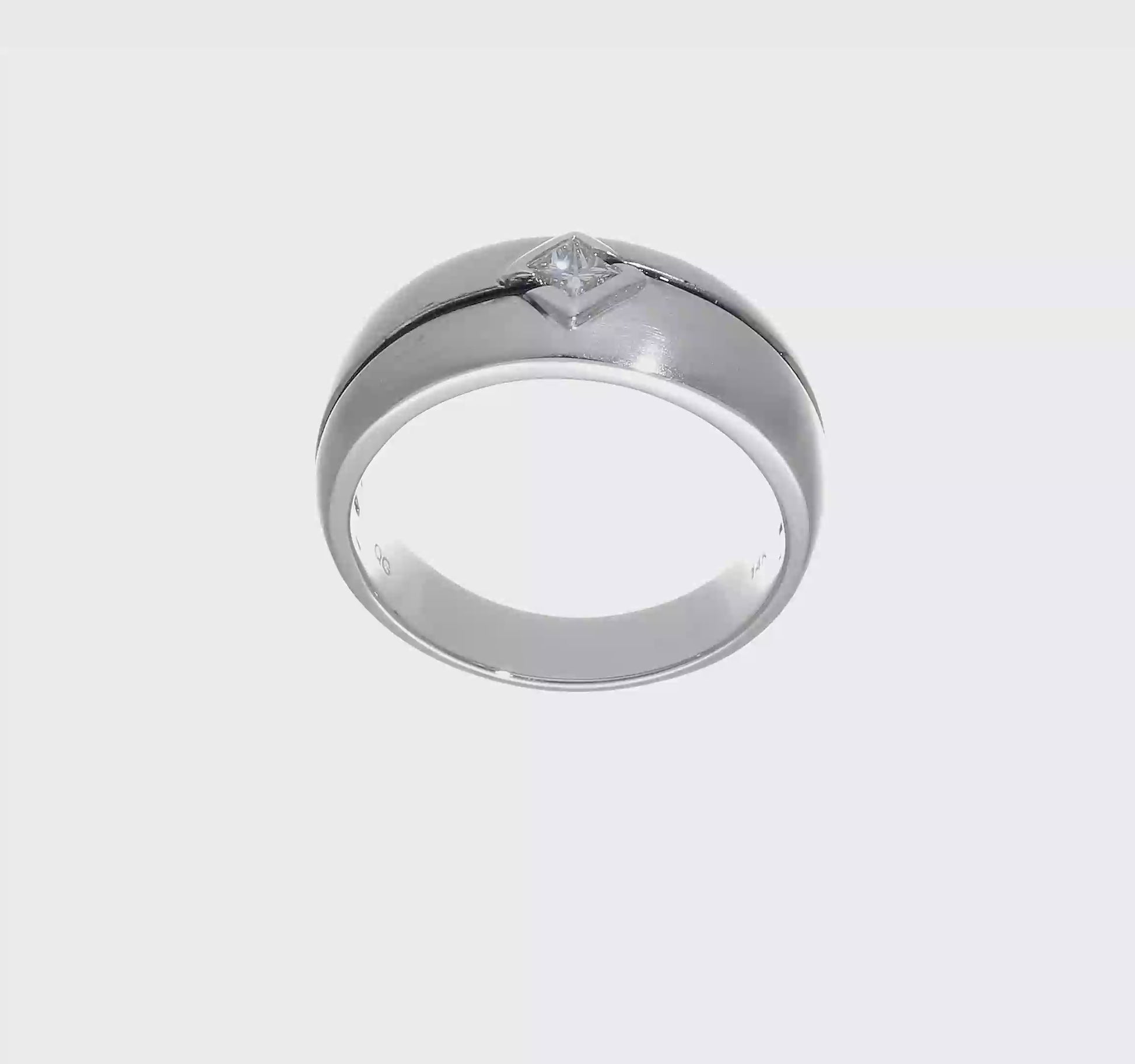 0.20ct. CZ Solid Real 14k White Gold Enameled Men's Wedding Band Ring-RM3493B-020-W