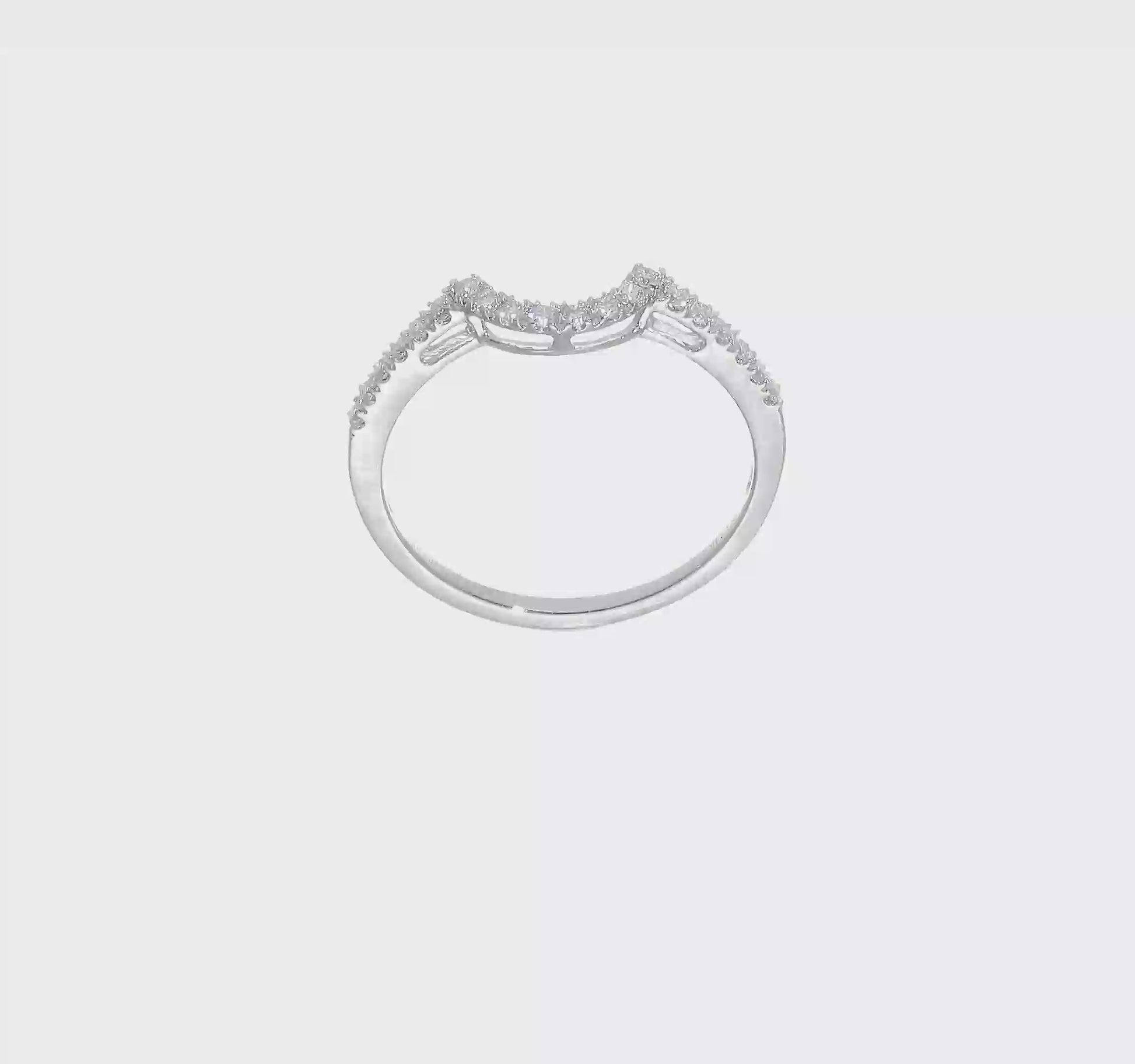 0.20ct. CZ Solid Real 14k White Gold Contour Wedding Wedding Band Ring-rm2089b-020-waa