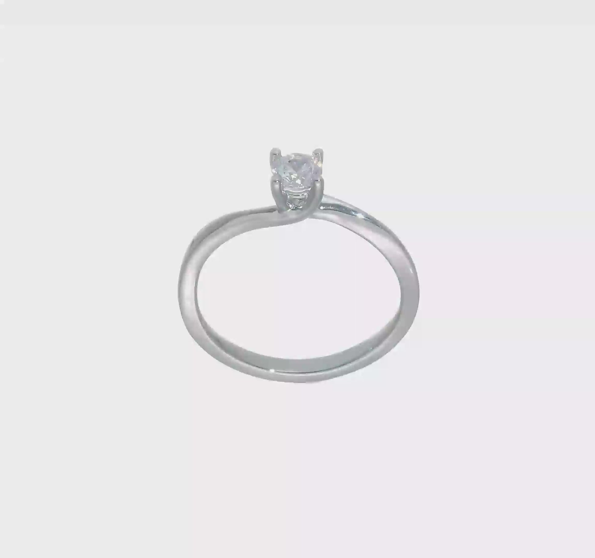 0.33ct. CZ Solid Real 14K White Gold Round Solitaire Engagement Ring Engagement Polished-RM1946E-033-W