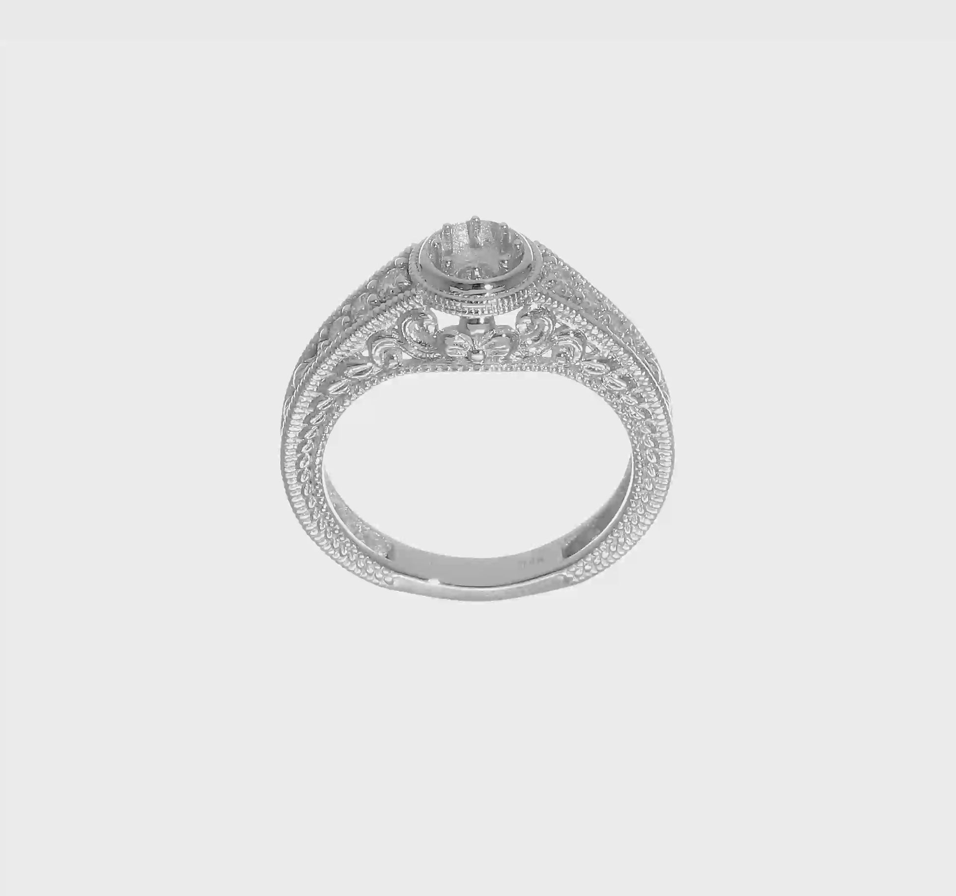 14K White Gold Simulated Diamond Engagement Ring-RM2621E-025-WAA