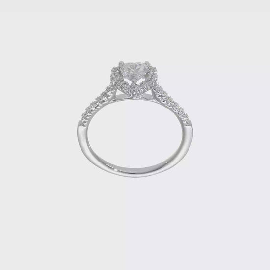 14kw Heart Halo Simulated Diamond Engagement Ring-RM2065E-050-WAA