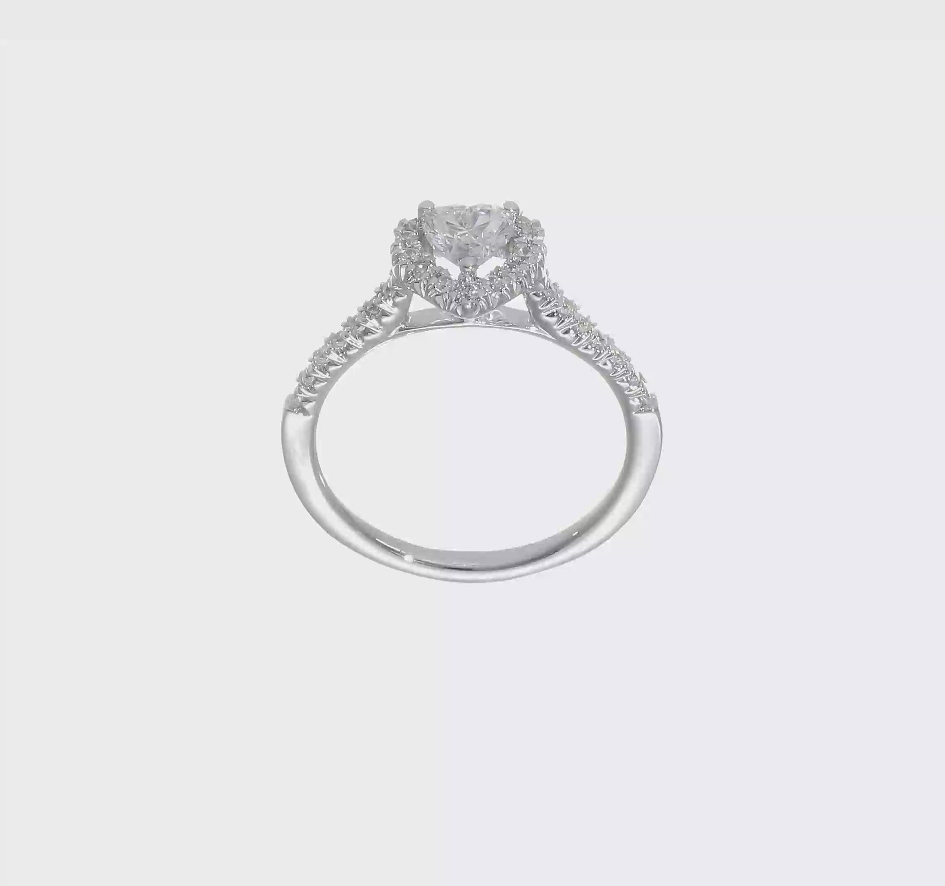 14kw Heart Halo Simulated Diamond Engagement Ring-RM2065E-050-WAA