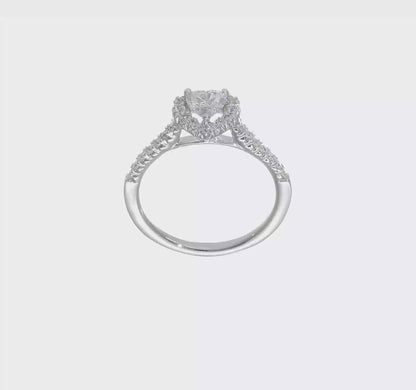 14kw Heart Halo Simulated Diamond Engagement Ring-RM2065E-050-WAA