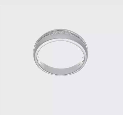 0.33ct. CZ Solid Real 14K White Gold Men's Wedding Band Ring-RM3498B-033-W