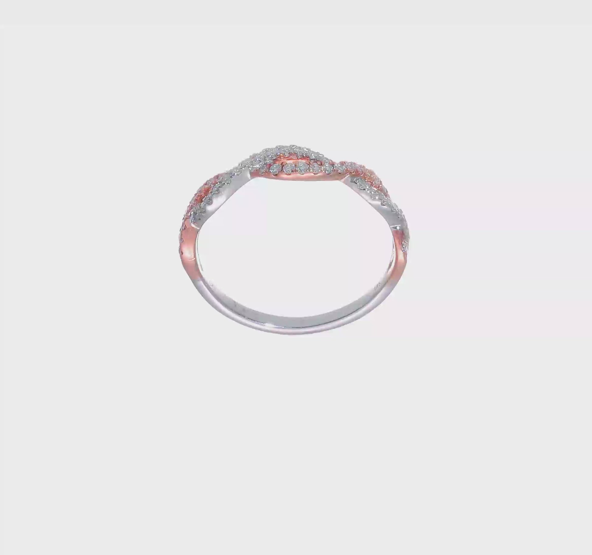 0.25ct. CZ Solid Real 14k White & Rose Gold Wedding Wedding Band Ring-rm5945b-025-wraa
