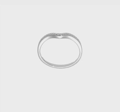 0.09ct. CZ Solid Real 14k White Gold Contoured Wedding Band Ring-rm6430b-009-waa