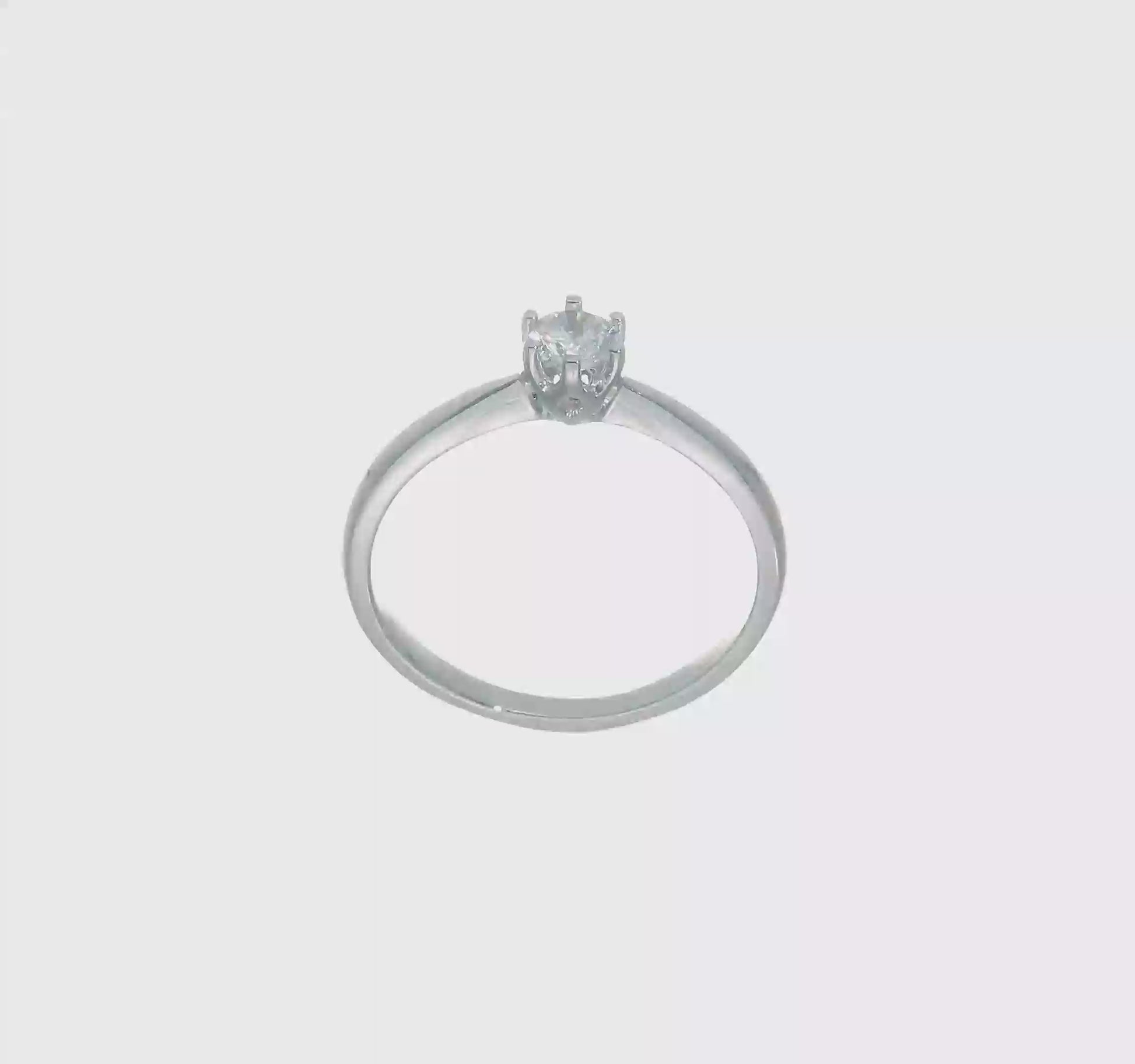 0.25ct. CZ Solid Real 14k White Gold Solitaire Engagement Ring-RM1936E-025-W