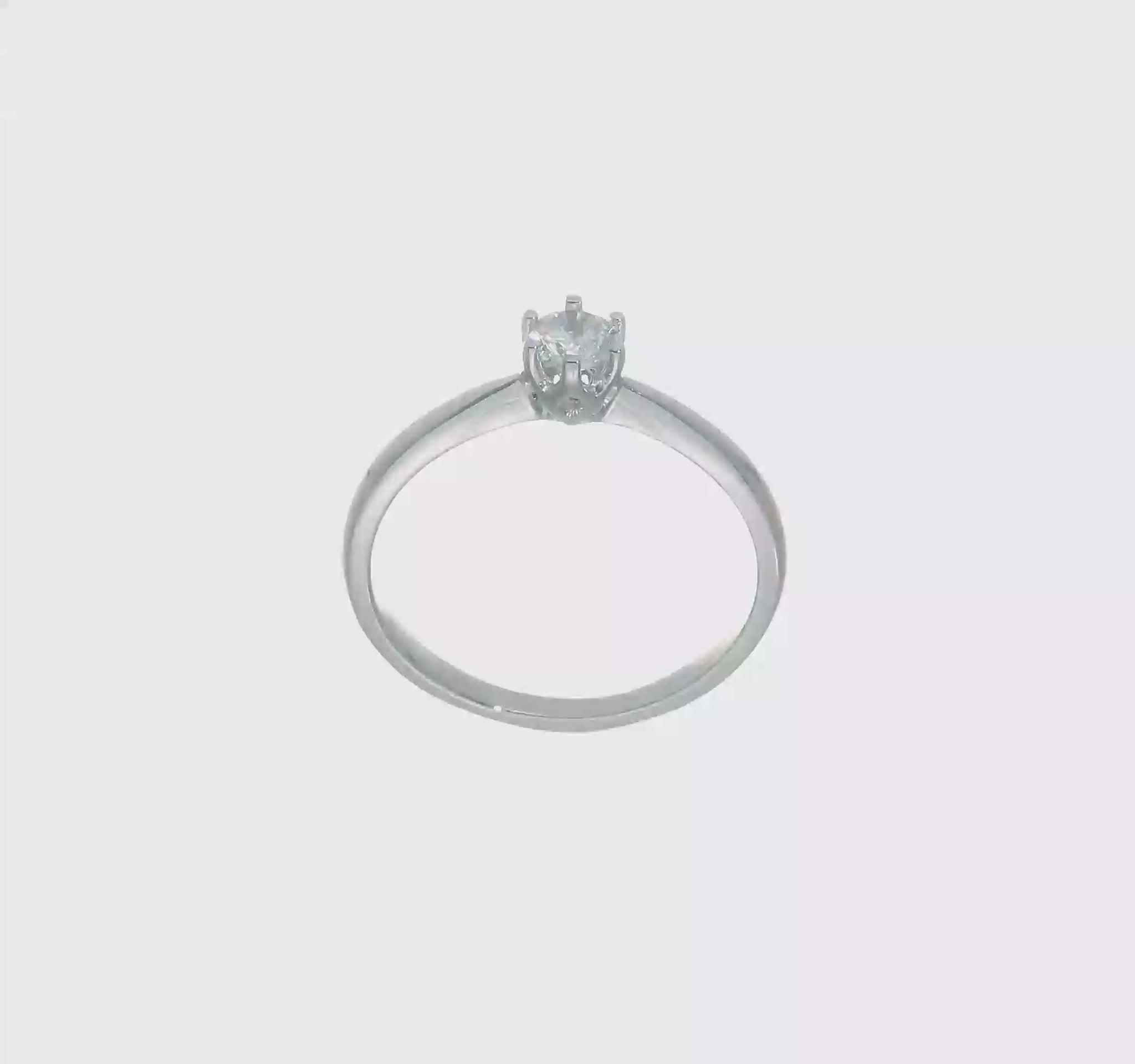 0.25ct. CZ Solid Real 14k White Gold Solitaire Engagement Ring-RM1936E-025-W
