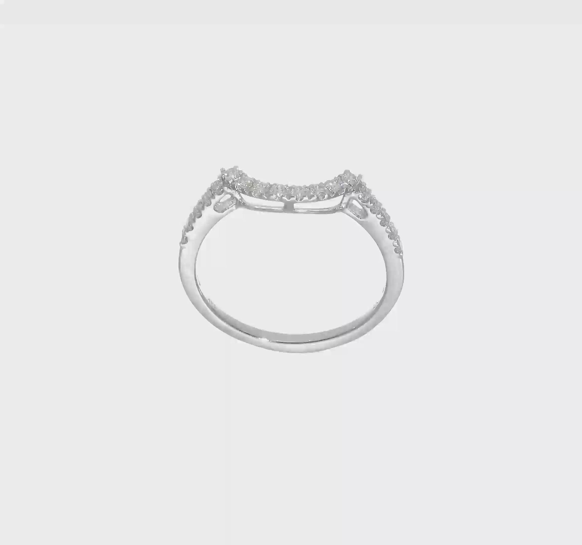 0.27ct. CZ Solid Real 14k White Gold Contour Wedding Wedding Band Ring-rm2089b-027-waa