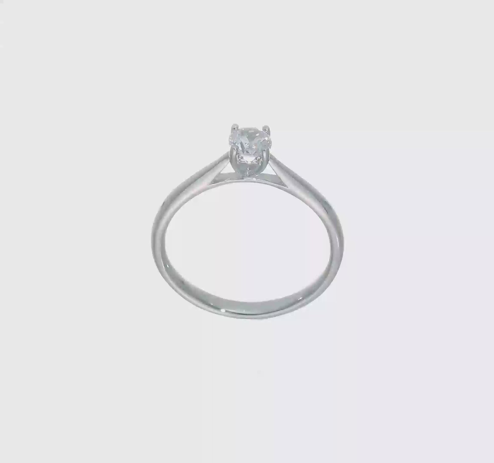 0.33ct. CZ Solid Real 14k White Gold Solitaire Engagement Ring-RM1937E-033-W