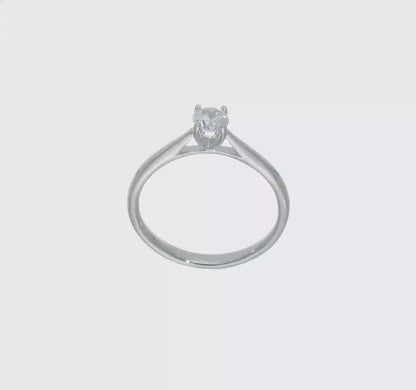 0.33ct. CZ Solid Real 14k White Gold Solitaire Engagement Ring-RM1937E-033-W