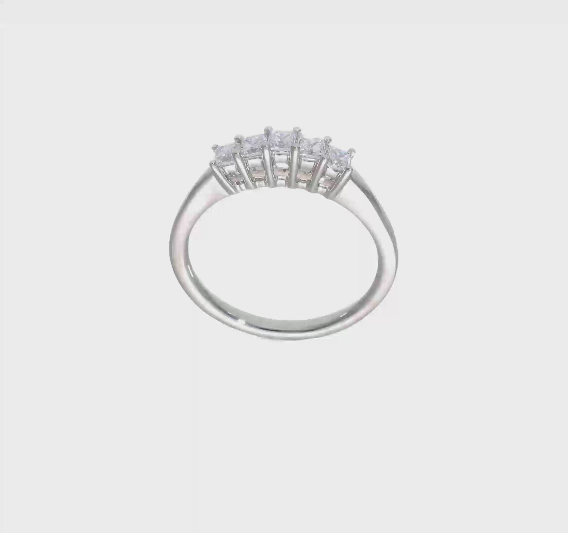 14K White Gold 5-Stone Real Diamond Band-RM3176B-050-WAA