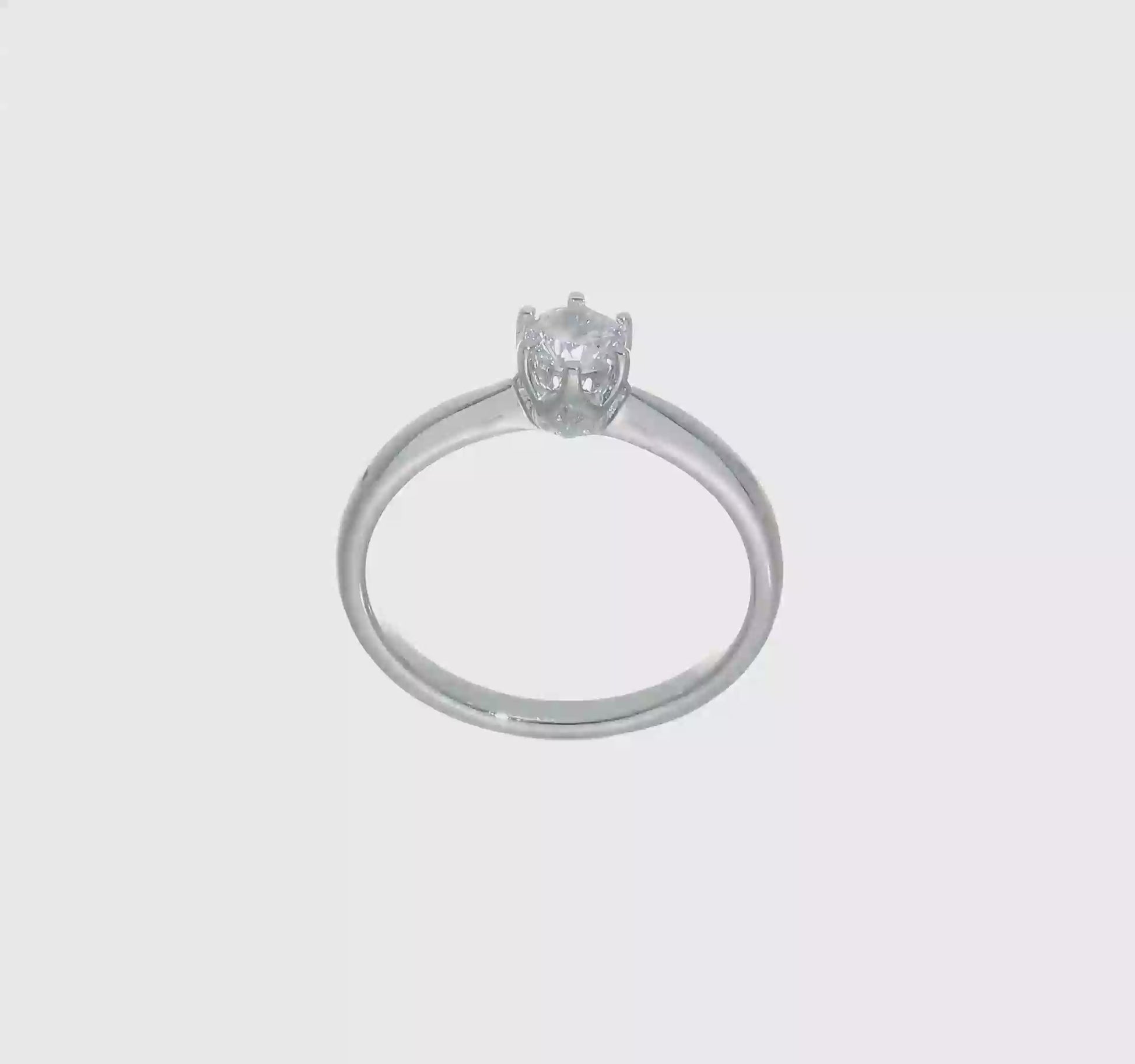 0.33ct. CZ Solid Real 14k White Gold Solitaire Engagement Ring-RM1936E-033-W