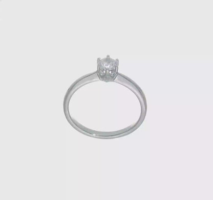 0.33ct. CZ Solid Real 14k White Gold Solitaire Engagement Ring-RM1936E-033-W
