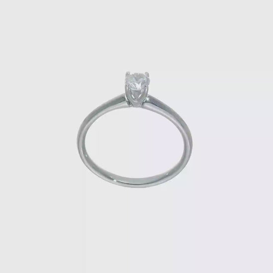 0.33ct. CZ Solid Real 14k White Gold Solitaire Engagement Ring-RM1933E-033-W