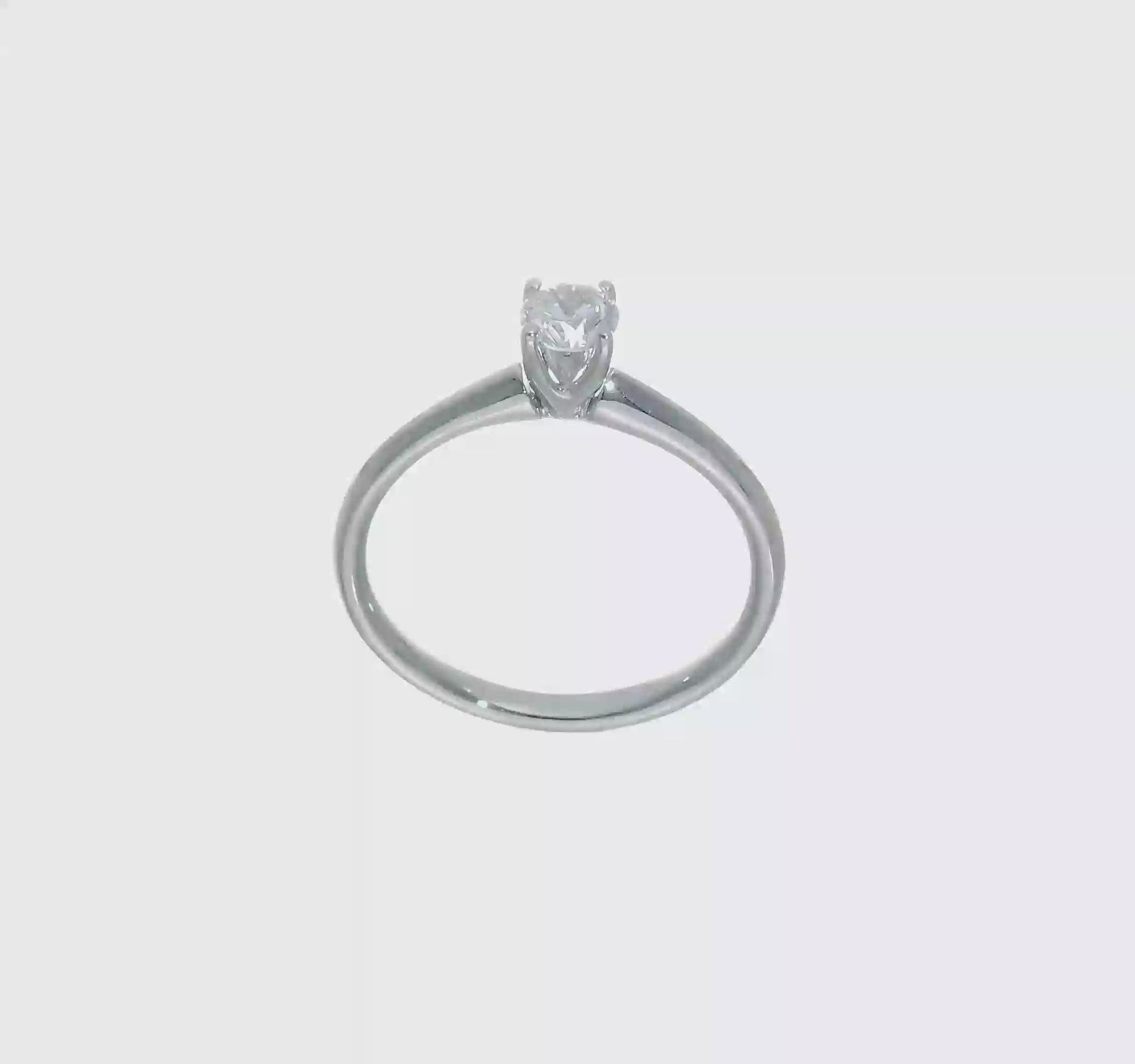 0.33ct. CZ Solid Real 14k White Gold Solitaire Engagement Ring-RM1933E-033-W