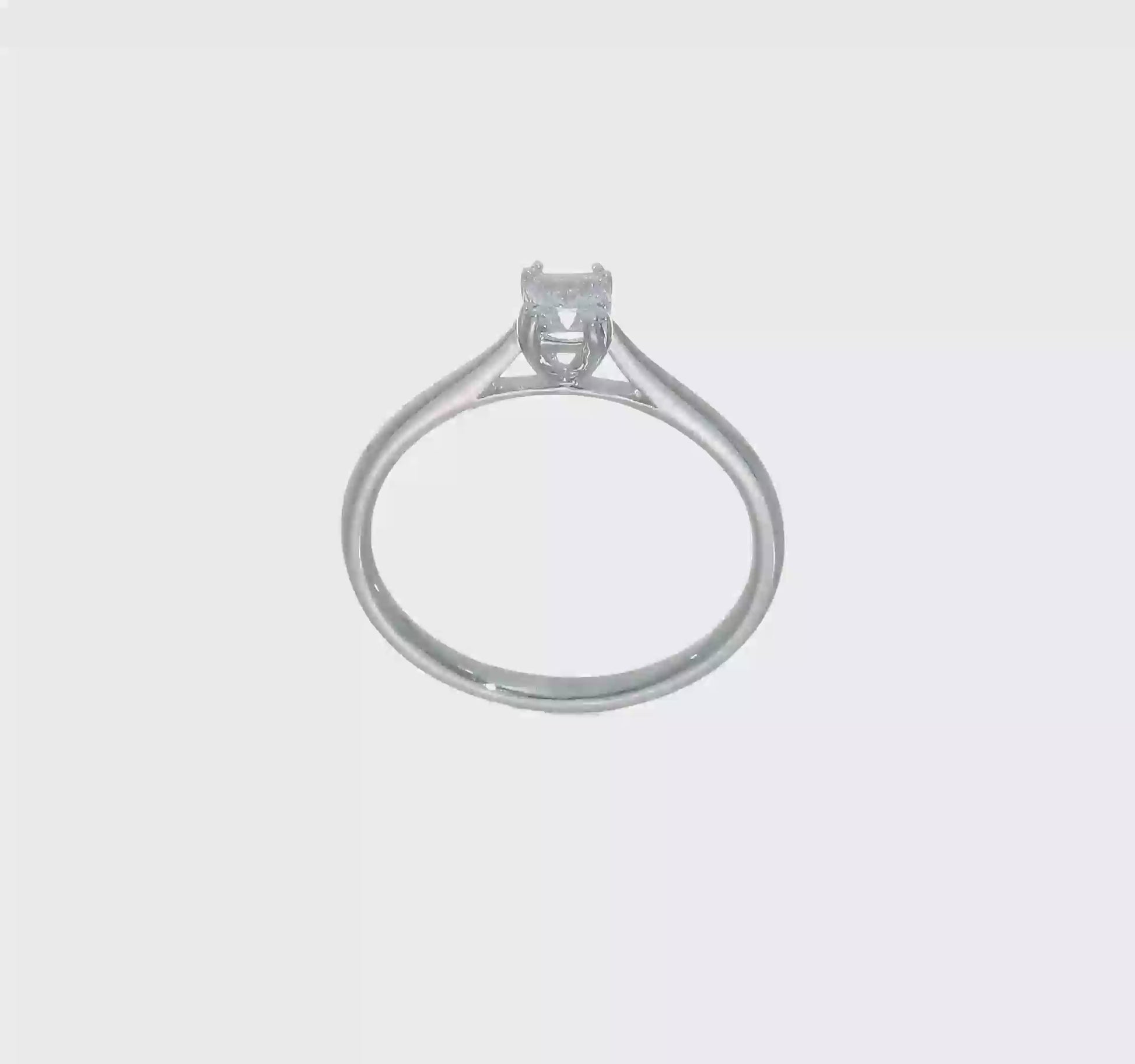 0.33ct. CZ Solid Real 14k White Gold Square Solitaire Engagement Ring-rm1963e-033-w