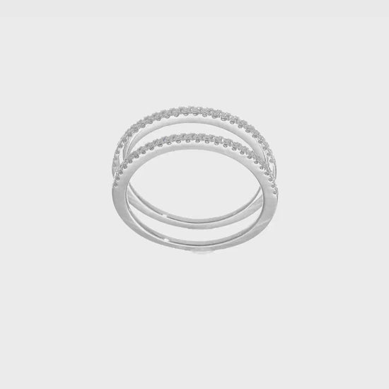 14k White Gold Real Diamond Set of 2 Wedding Bands-RM2072B-025-WAA