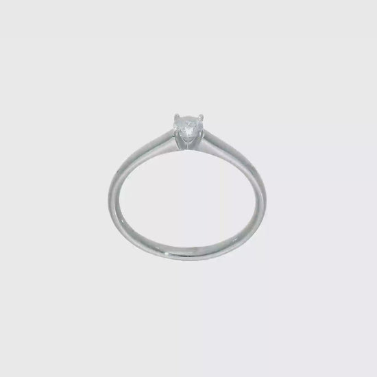 0.25ct. CZ Solid Real 14k White Gold Solitaire Engagement Ring-RM1934E-025-W
