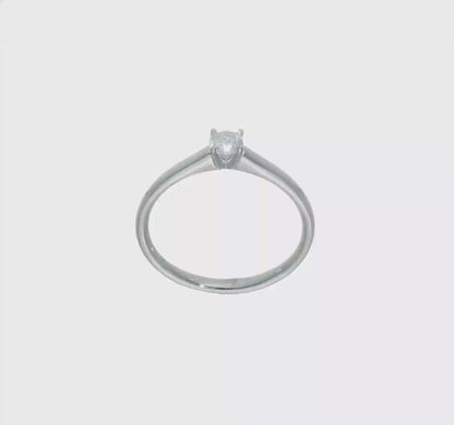 0.25ct. CZ Solid Real 14k White Gold Solitaire Engagement Ring-RM1934E-025-W