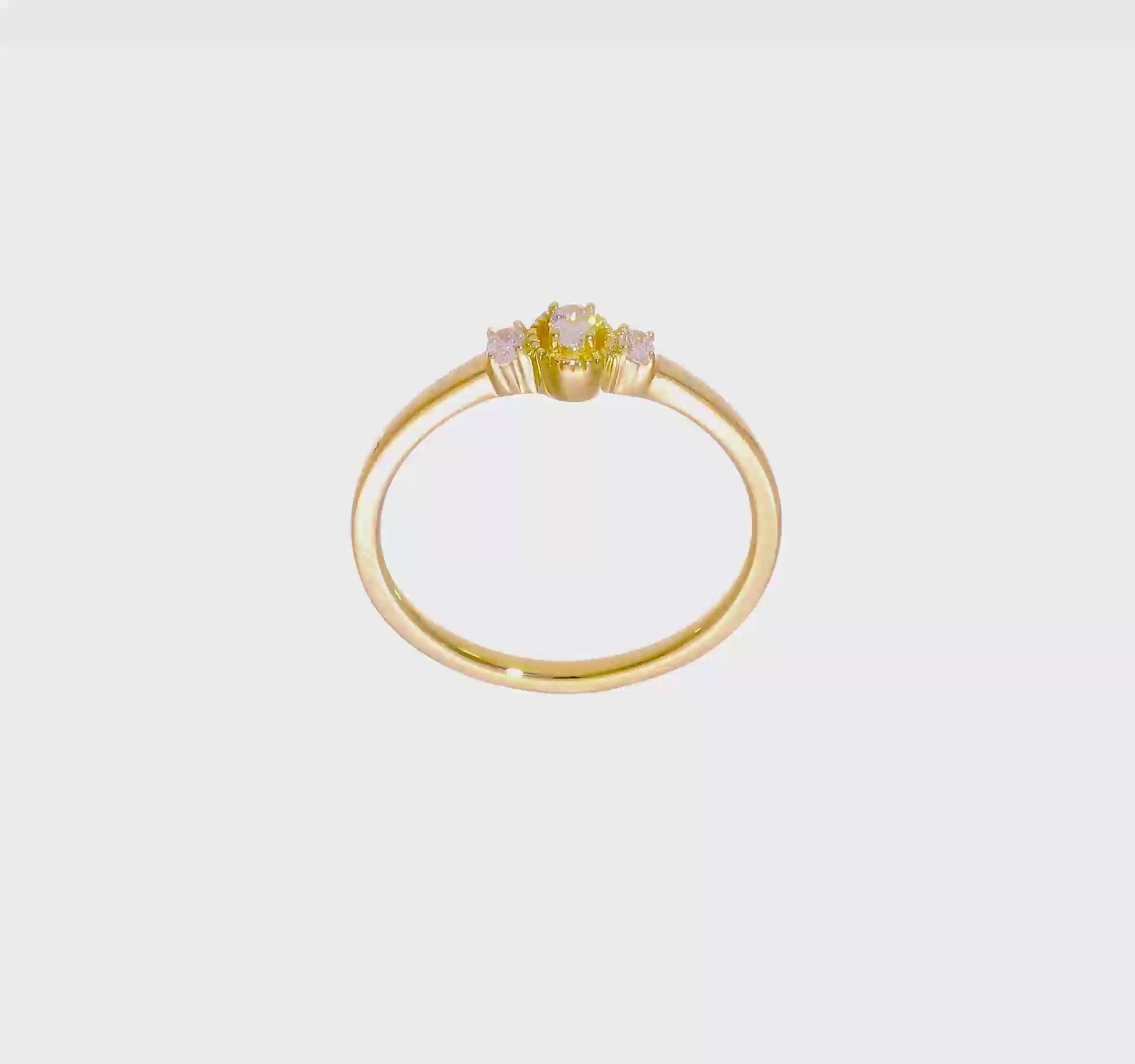 0.12ct. CZ Solid Real 14k Polish Beaded Edges 3 stone Oval Complete Dia Ring-rm7788e-012-yaa