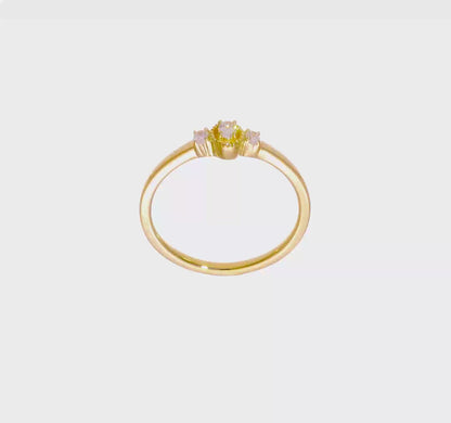 0.12ct. CZ Solid Real 14k Polish Beaded Edges 3 stone Oval Complete Dia Ring-rm7788e-012-yaa