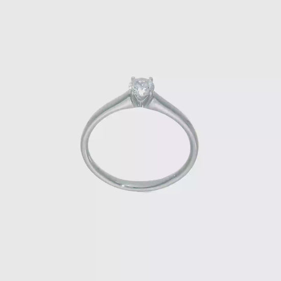 0.33ct. CZ Solid Real 14k White Gold Solitaire Engagement Ring-RM1934E-033-W